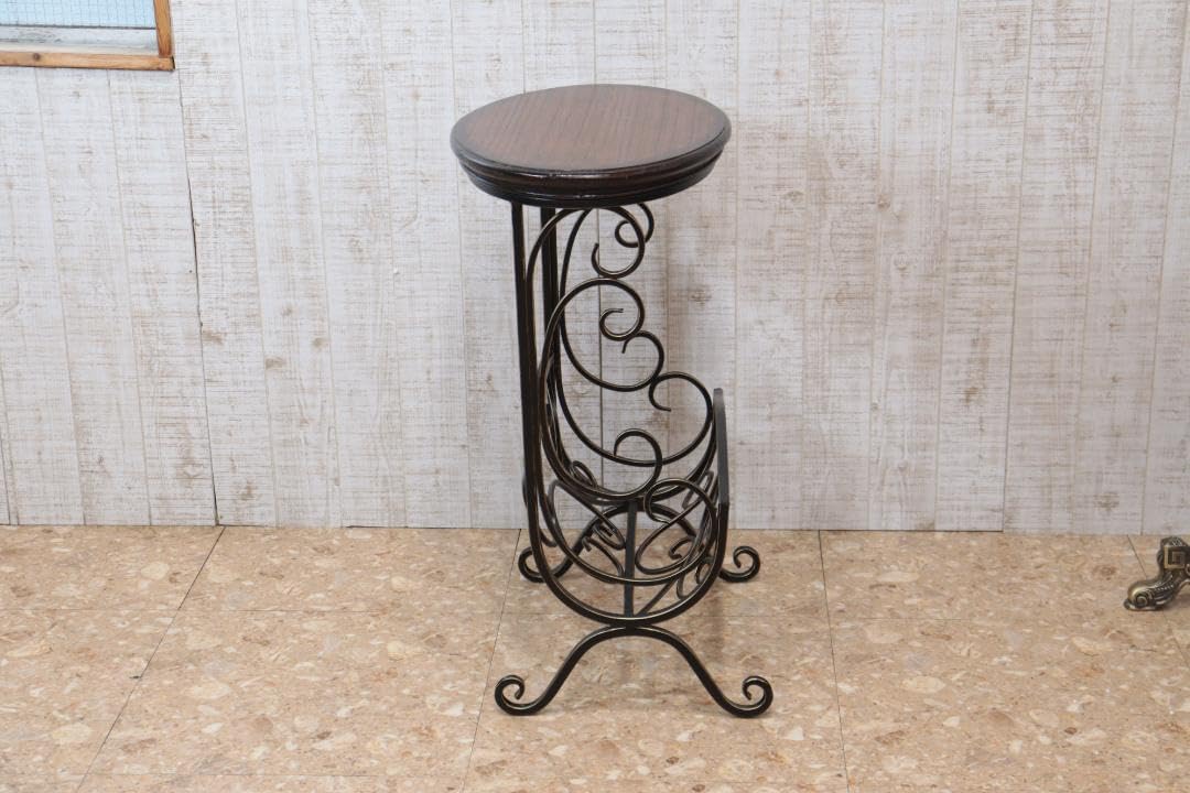 マガジンラックテーブル ロートアイアン 配送 木天板 レトロ